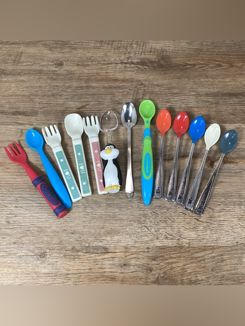 Lot of 13 Baby or Toddler Utensils, Spoons and Forks